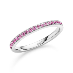 Bague à Mémoire De Forme Qudo Eternity – Acier Inoxydable Plaqué Or PVD, 2 Mm De Large, Avec Zircones – Ajustable Et Résistante